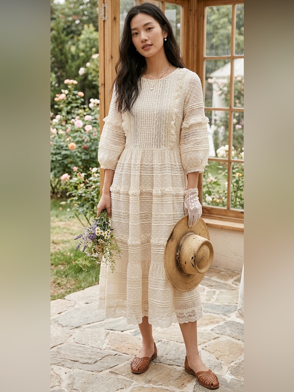 Love Moschino Midi Lace Ruffled Dress